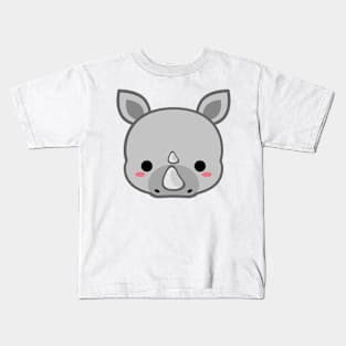 Cute White Rhino Kids T-Shirt